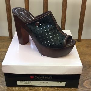 Brand new with box black and brown wedges!!
